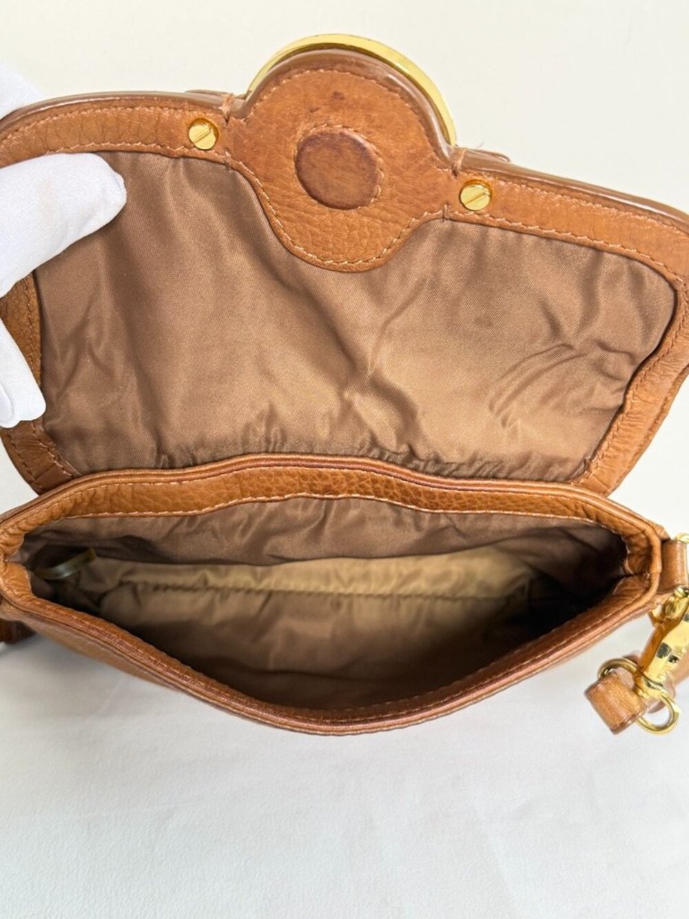 TORY BURCH Amanda Leather Crossbody Bag Brown - Picture 8 of 14